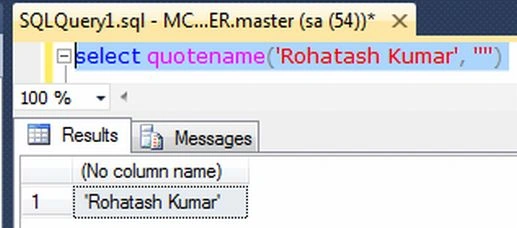 QUOTENAME Function in SQL Server