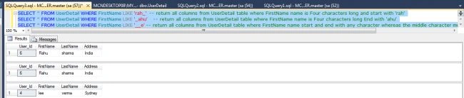 Underscore wildcard character in SQL-Server