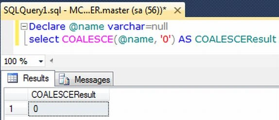 Coalesce() Function in SQL Server