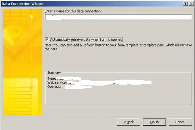 Connect InfoPath form to web service
