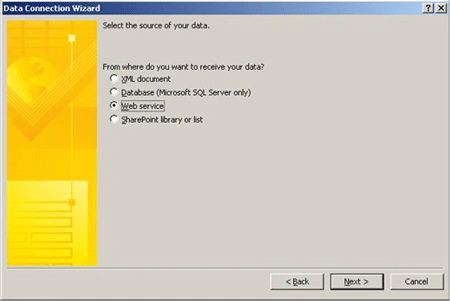 Data Connection Window and data connection Wizard