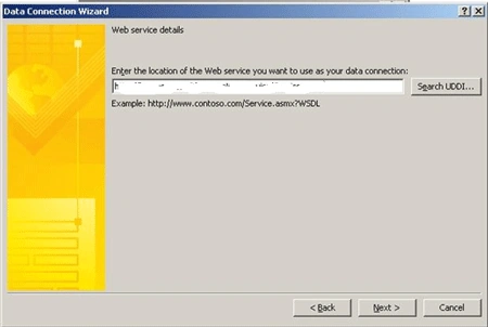 Connect InfoPath form to web service