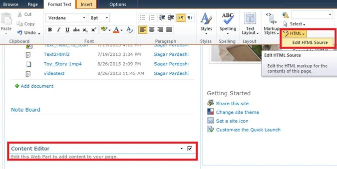 Ribbon under editing tool