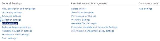 Rating in SharePoint