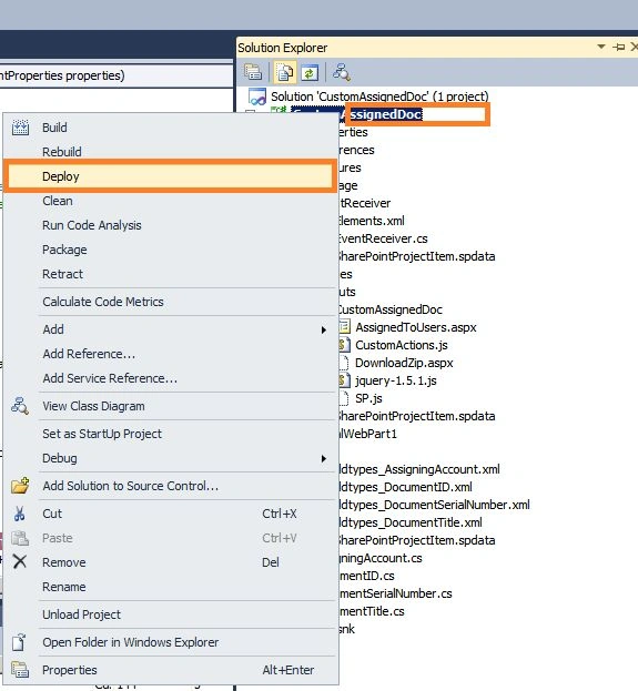 SharePoint project