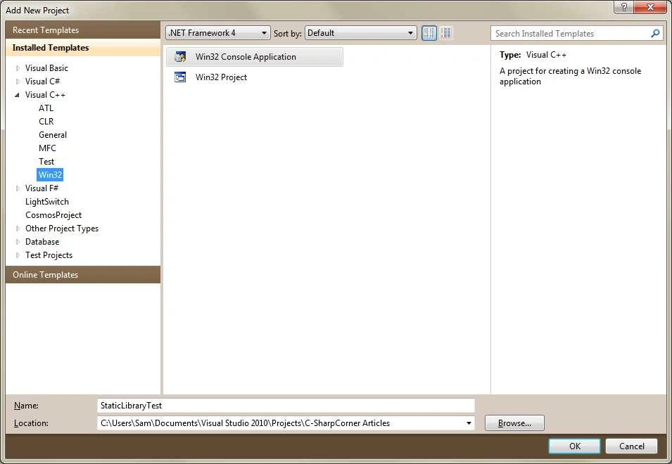 Creating a Static Library Using Visual C++