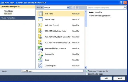 Add Web PAge