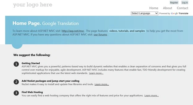 Running the site with Widget Loaded