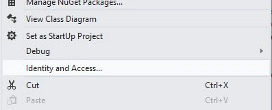  Identity and Access Menu Option