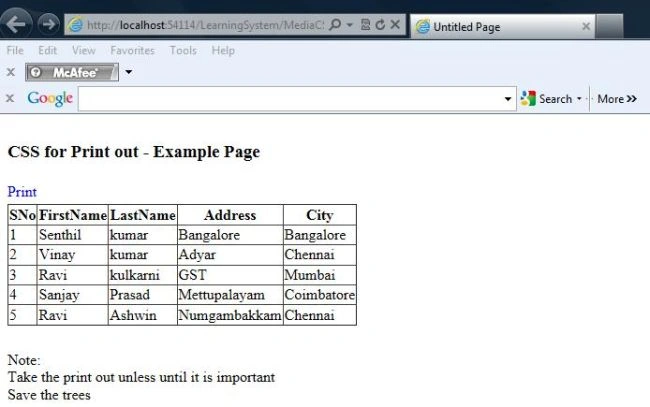 Web page