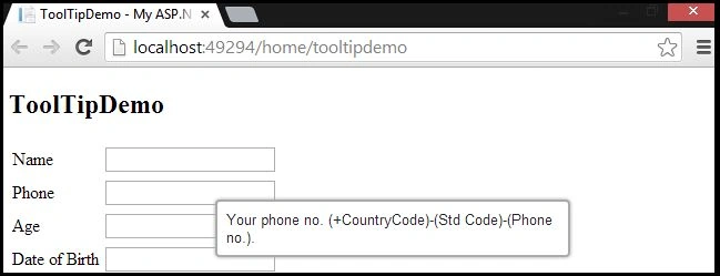 Jquery tooltip