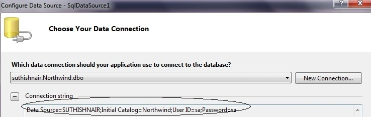Data Connection window