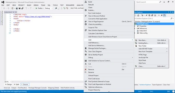 Create new folder in project