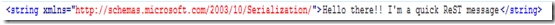 HTML source of ReST service